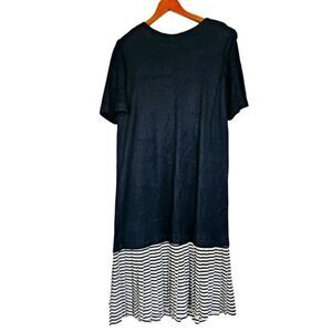 Vintage Classiques Jackie Taub '80s ILGWU Short Sleeve Knit Ruffle Hem Dress 18